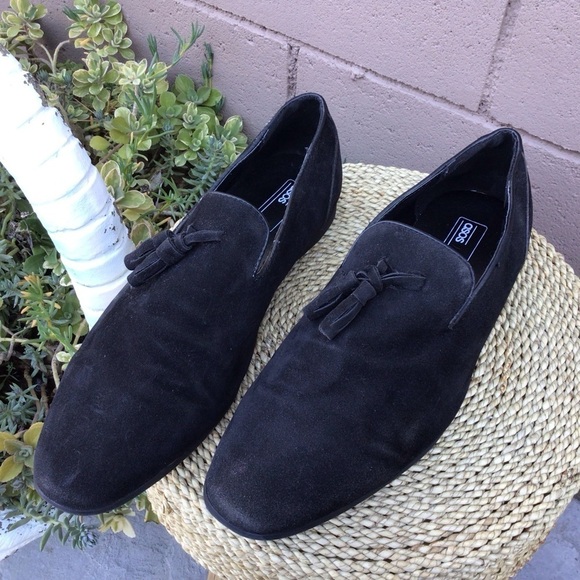 ASOS tassel loafers black faux suede - Picture 1 of 5